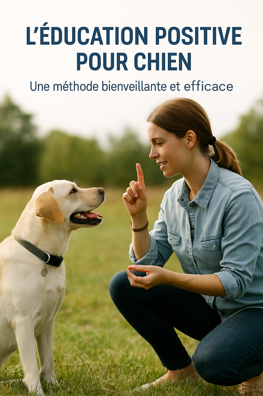 Maître éduquant son chien avec des friandises - éducation canine positive en plein air